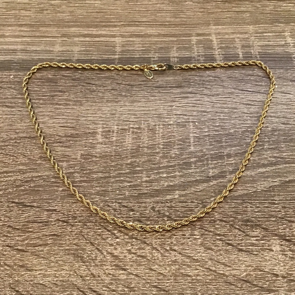 American Showcase Gold Tone Rope Chain Necklace 18 1/2" Long
